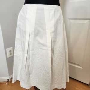 Talbots Woman's SZ 6P White Eyelet Skirt 23" Length